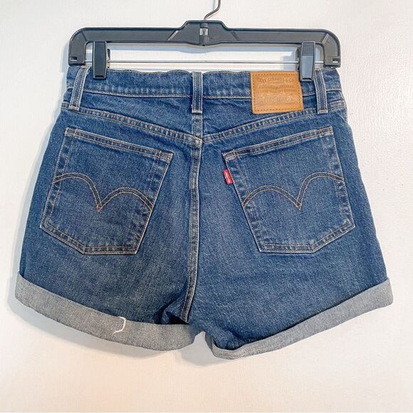 Levi’s Wedgie Fit Rolled Shorts Blue Jean 27 - Picture 2 of 6